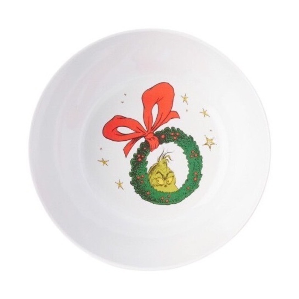 Pottery Barn Kids Grinch Melamine Bowls Set of 2 Dr. Seuss Christmas Holiday New